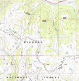 1993 Topo Map of Hidden Tepee Creek Wyoming WY Bighorn Forest