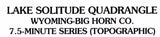 1993 Topo Map of Lake Solitude Wyoming WY Bighorn Forest