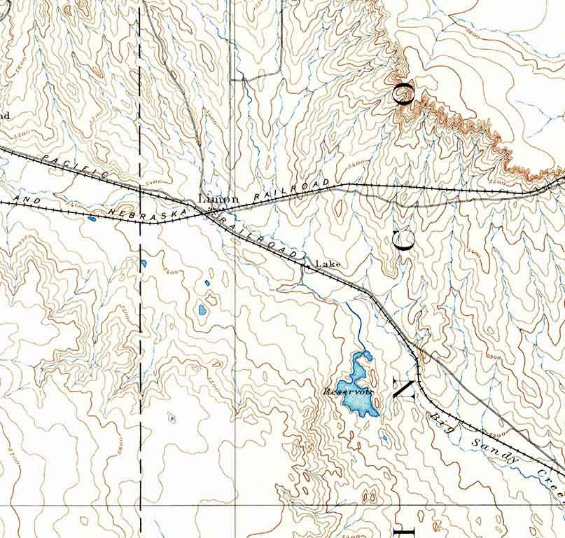 1891 Topo Map of Limon Colorado