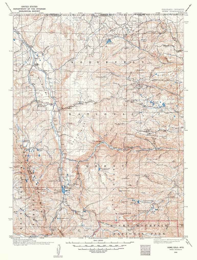 1916 Topo Map of Home Colorado