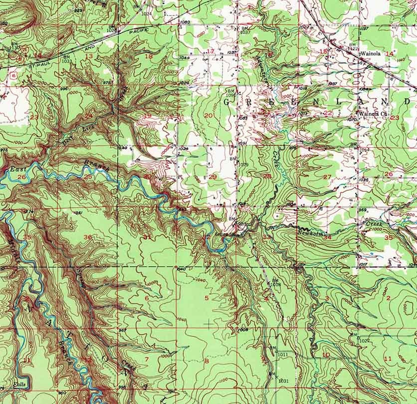 1949 Topo Map of Rockland Michigan