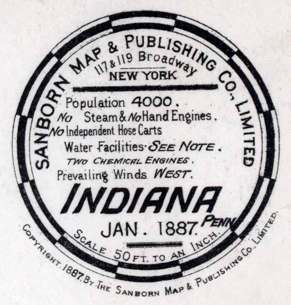 1887 Town Map of Indiana County Pennsylvania