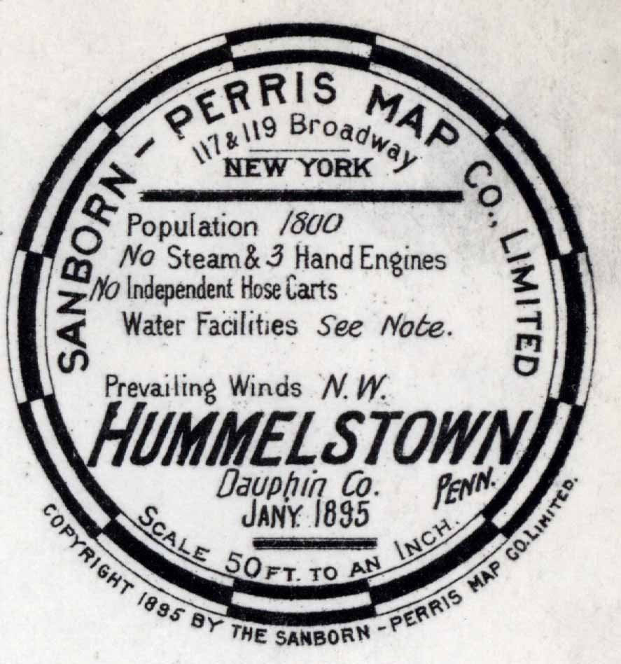 1895 Town Map of Hummelstown Dauphin County Pennsylvania