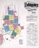 1911 Town Map of Hollidaysburg Blair County Pennsylvania