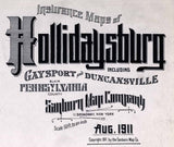 1911 Town Map of Hollidaysburg Blair County Pennsylvania