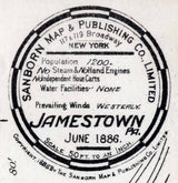 1886 Town Map of Jamestown Mercer County Pennsylvania