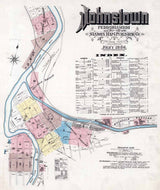 1886 Town Map of Johnstown Cambria County Pennsylvania