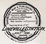 1886 Town Map of Linesville Crawford County Pennsylvania