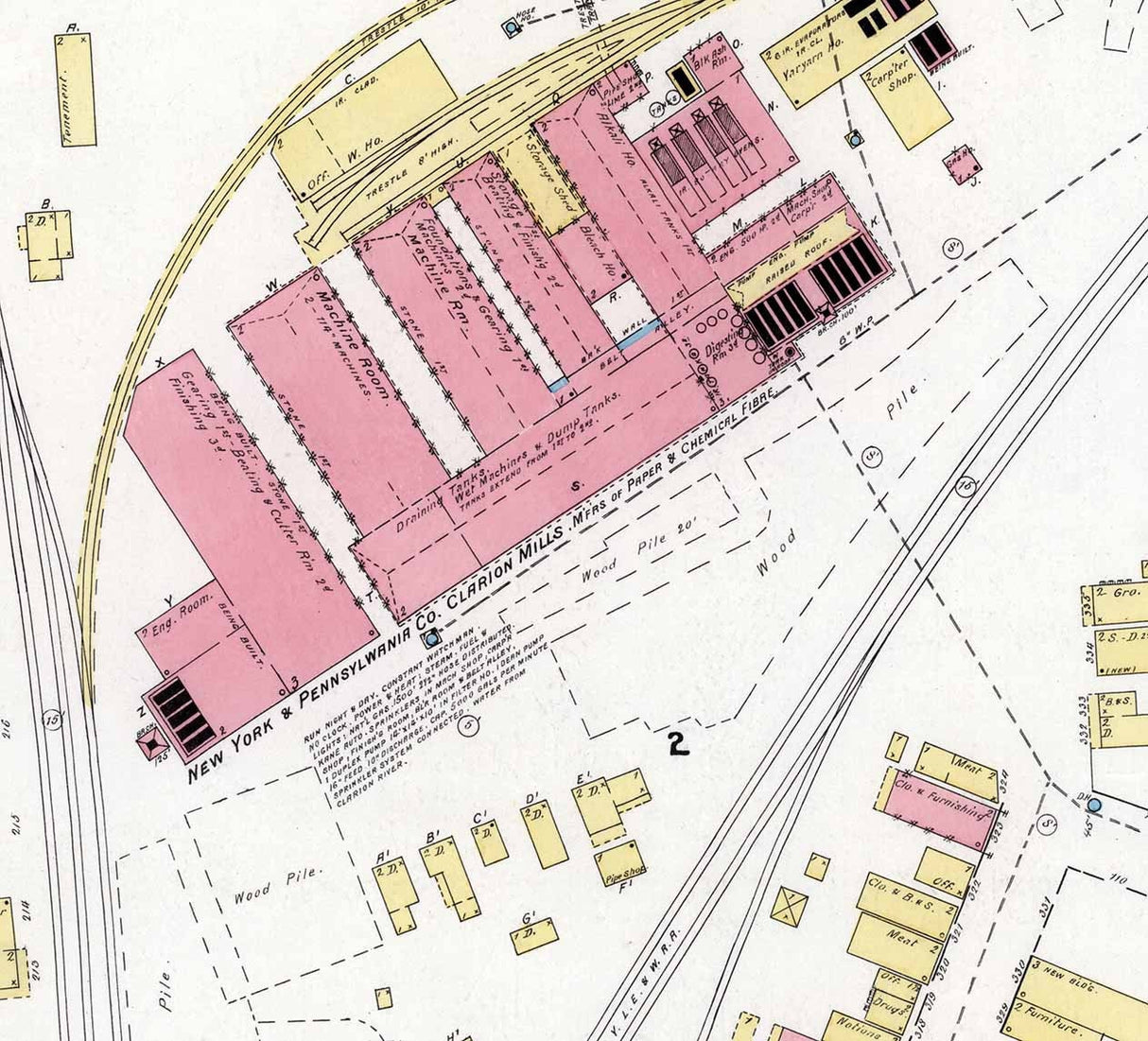 1891 Town Map of Johnsonburg Elk County Pennsylvania