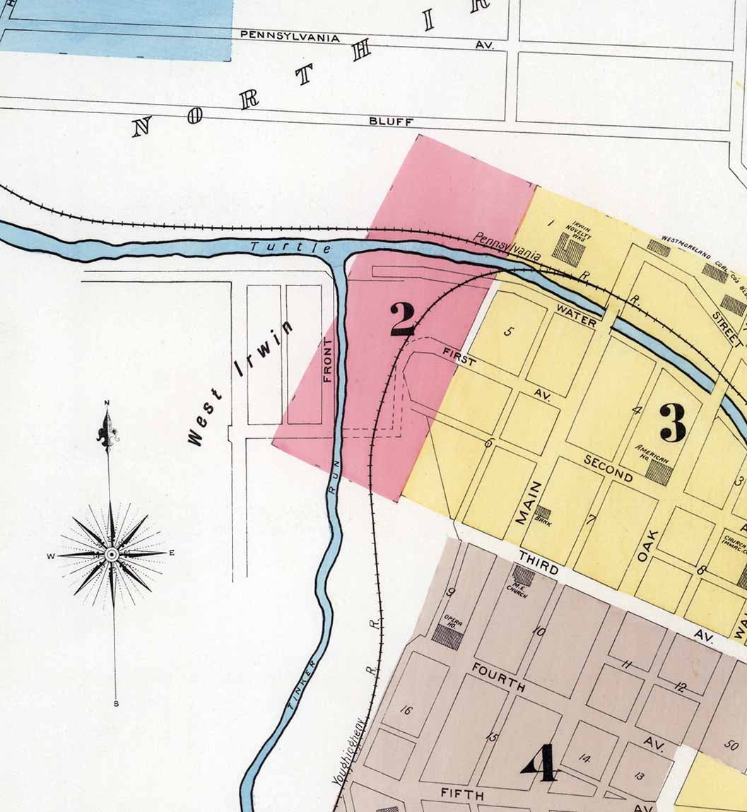 1894 Town Map of Irwin Westmoreland County Pennsylvania