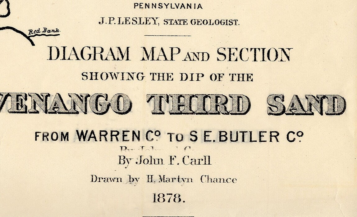 1878 Map of the Venango and Clarion Oil Well Belt Pennsylvania
