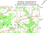 1963 Topo Map of Wausau Wisconsin Quadrangle
