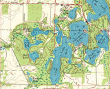 1969 Topo Map of King Quadrangle Wisconsin Long Lake Chain