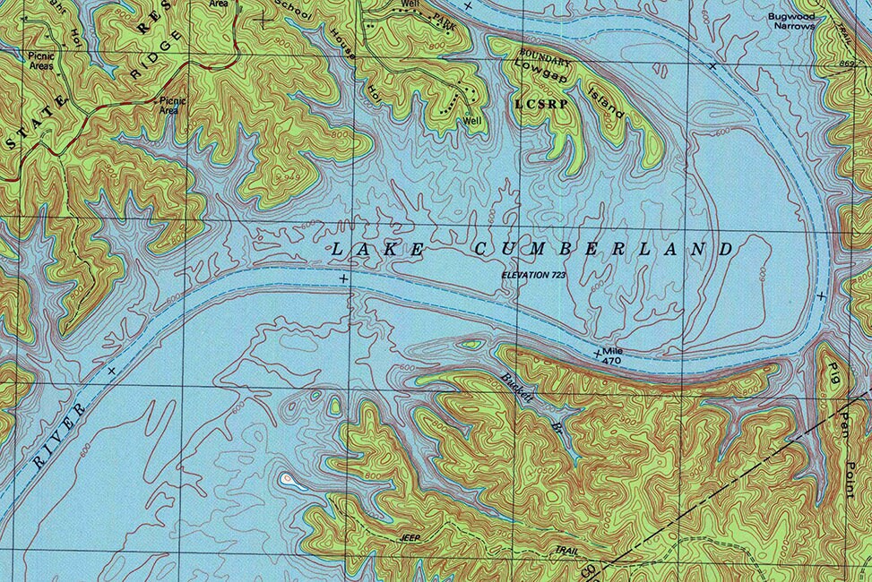 1978 Topo Map of Jamestown Kentucky Lake Cumberland