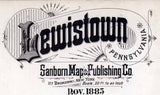 1885 Town Map of Lewistown Mifflin County Pennsylvania