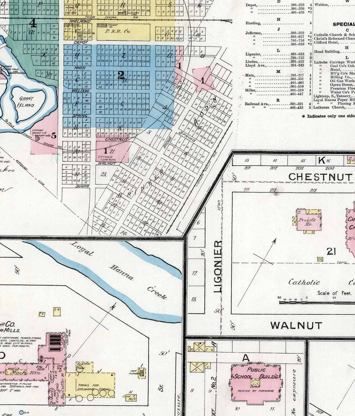 1887 Town Map of Latrobe Westmoreland County Pennsylvania