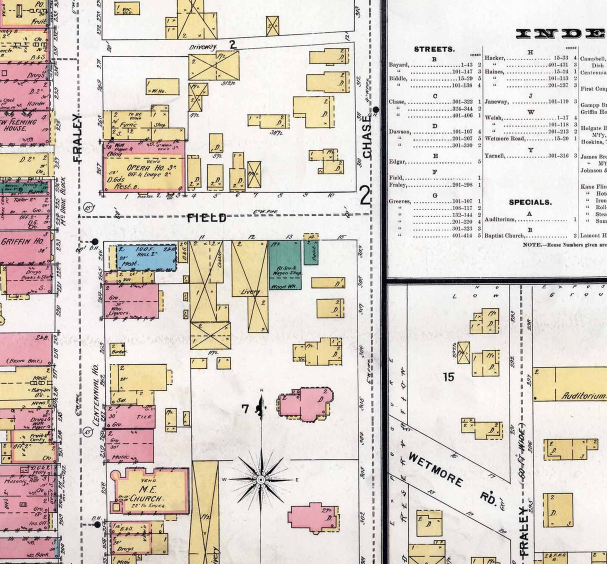 1898 Town Map of Kane McKean County Pennsylvania