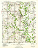 1944 Topo Map of Oswego Kansas Chetopa