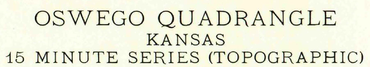 1944 Topo Map of Oswego Kansas Chetopa