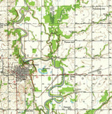 1944 Topo Map of Oswego Kansas Chetopa