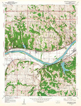 1950 Topo Map of Edwardsville Kansas Kansas River