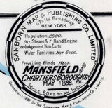 1889 Town Map of Mansfield Borough Allegheny County Pennsylvania