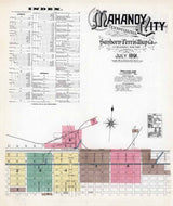 1891 Town Map of Mahanoy City Schuylkill County Pennsylvania