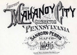 1896 Town Map of Mahanoy City Schuylkill County Pennsylvania
