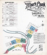 1896 Town Map of Mauch Chunk Carbon County Pennsylvania