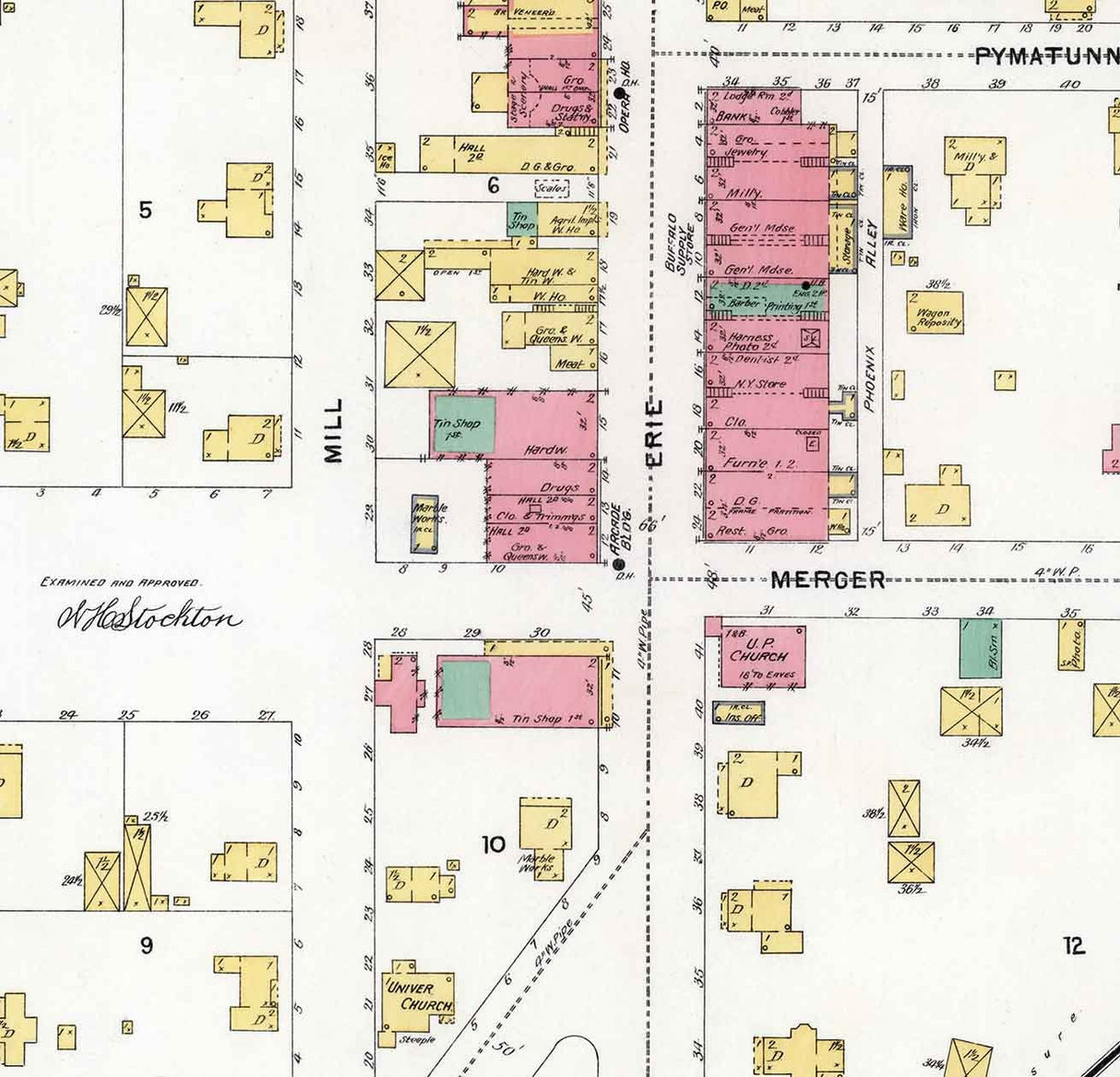 1898 Town Map of Linesville Crawford County Pennsylvania