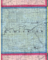 1863 Farm Line Map of Blanchard Township Hancock County Ohio