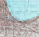 1953 Topo Map of Chicago Illinois Lake Michigan