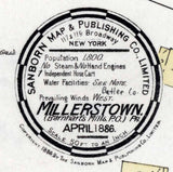 1886 Town Map of Millerstown Butler County Pennsylvania