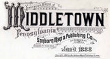 1888 Town Map of Middletown Dauphin County Pennsylvania