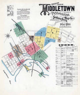 1896 Town Map of Middletown Dauphin County Pennsylvania