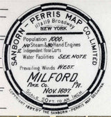 1897 Town Map of Milford Pike County Pennsylvania