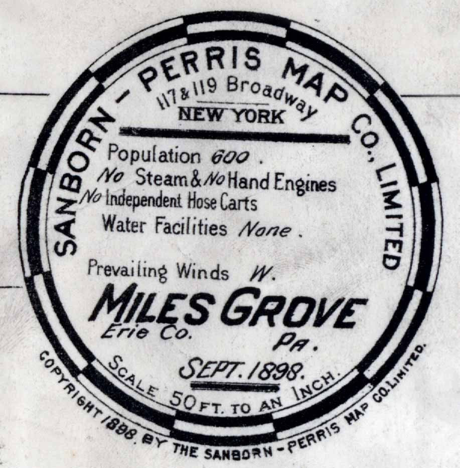 1898 Town Map of Miles Grove Erie County Pennsylvania