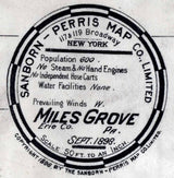 1898 Town Map of Miles Grove Erie County Pennsylvania