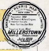 1899 Town Map of Millerstown Perry County Pennsylvania