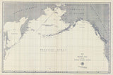 1892 Map of the North Pacific Ocean Siberia Alaska Aleutian Islands