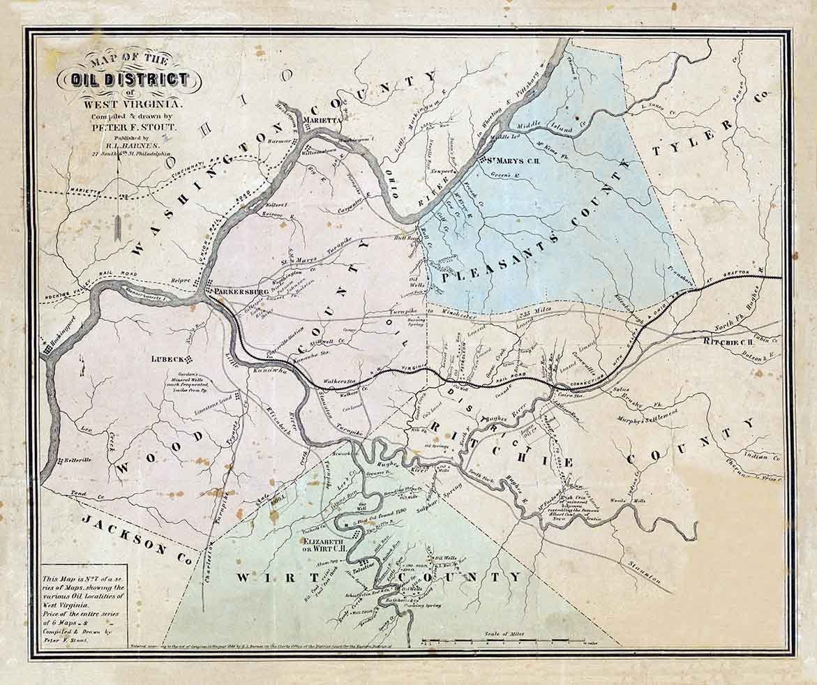 1864 Map of the West Virginia Oil District