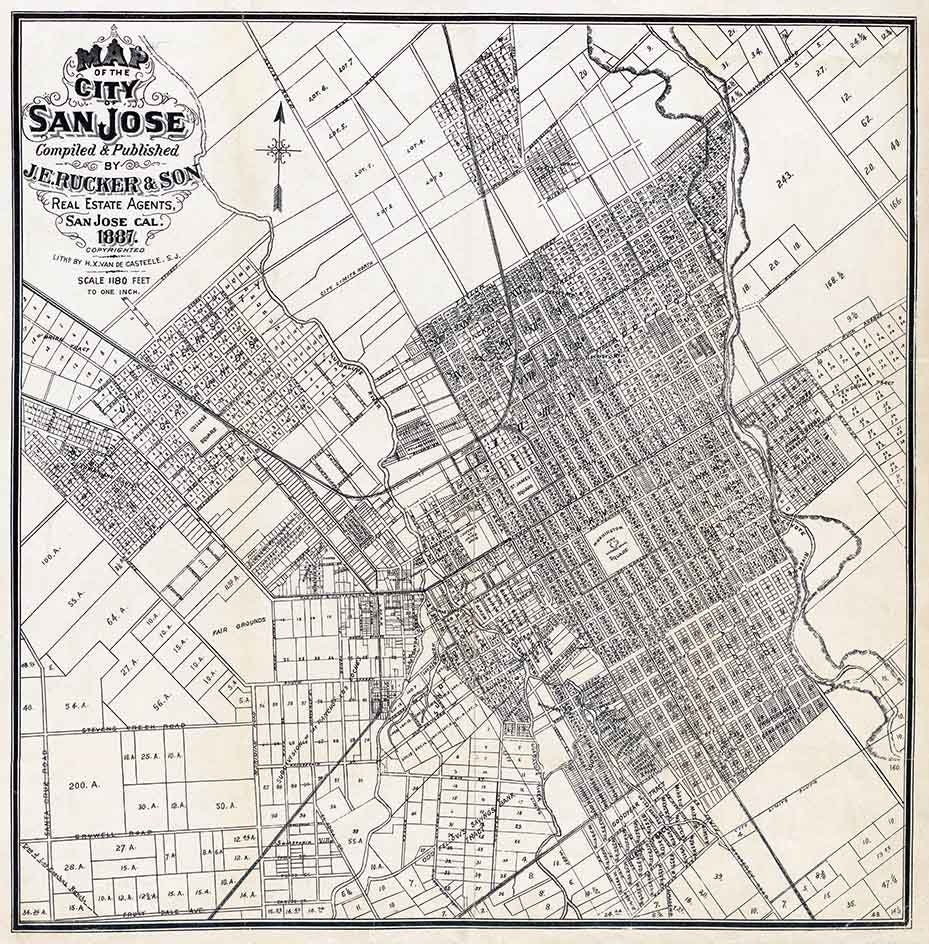 1887 Map of San Jose California