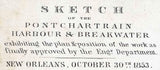 1853 Map of Lake Pontchartrain Harbour & Breakwater Louisiana