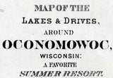 1876 Map of Lakes Around Oconomowoc Wisconsin