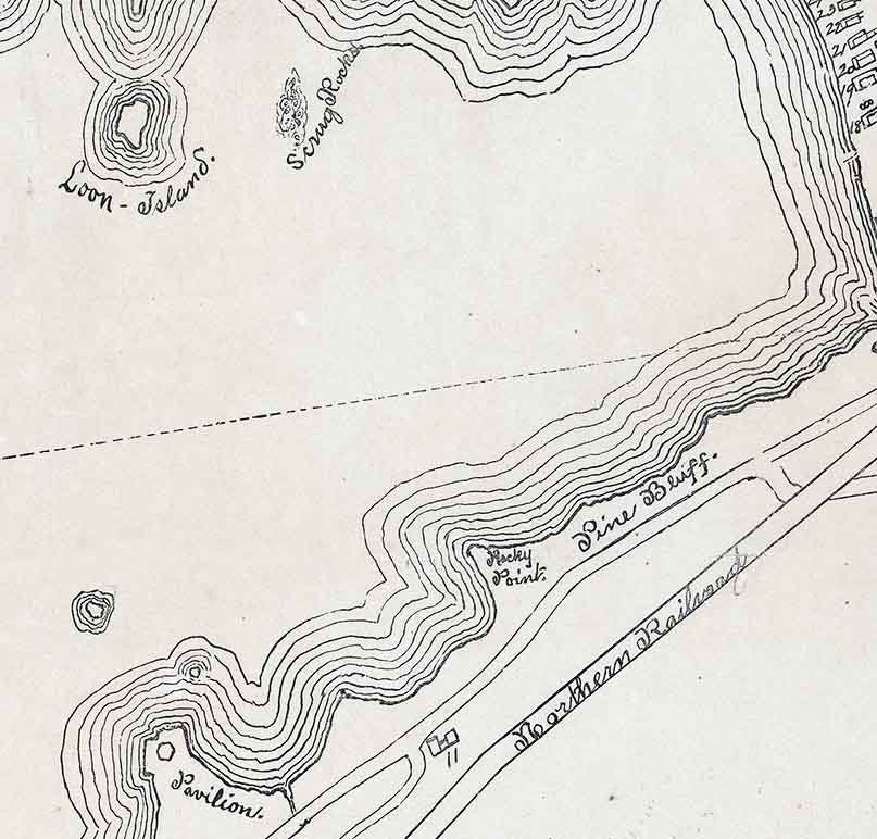 1890 Map of Webster Lake Franklin New Hampshire