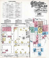 1890 Map of Winston Salem North Carolina