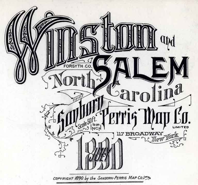 1890 Map of Winston Salem North Carolina