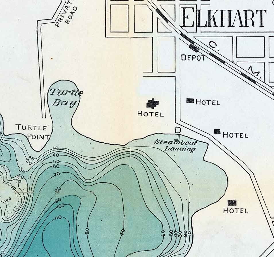 1898 Map of Elkhart Lake Sheboygan County Wisconsin