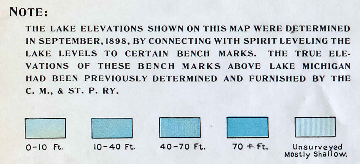 1898 Map of Oconomowoc-Waukesha Lake District Waukesha County Wisconsin