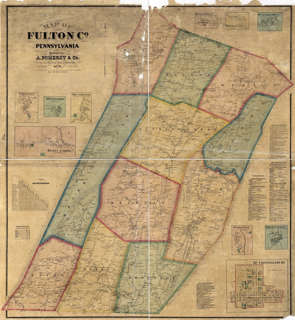 1873 Map of Fulton County Pa